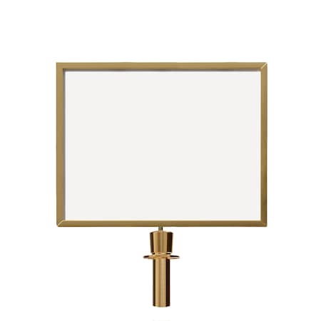 Stanchion Post Top Sign Frame 22x28 H Satin Brass, LINE FORMS HERE